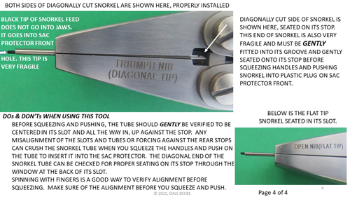 PLIERS FOR RMOVING AND INSTALLING SHEAFFER SNORKELS.